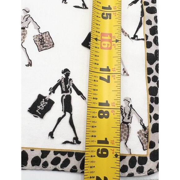 YSL Yves Saint Laurent Leopard Print Scarf Girl w/ Shopping Bag Artwork Y2K - Picture 10 of 10
